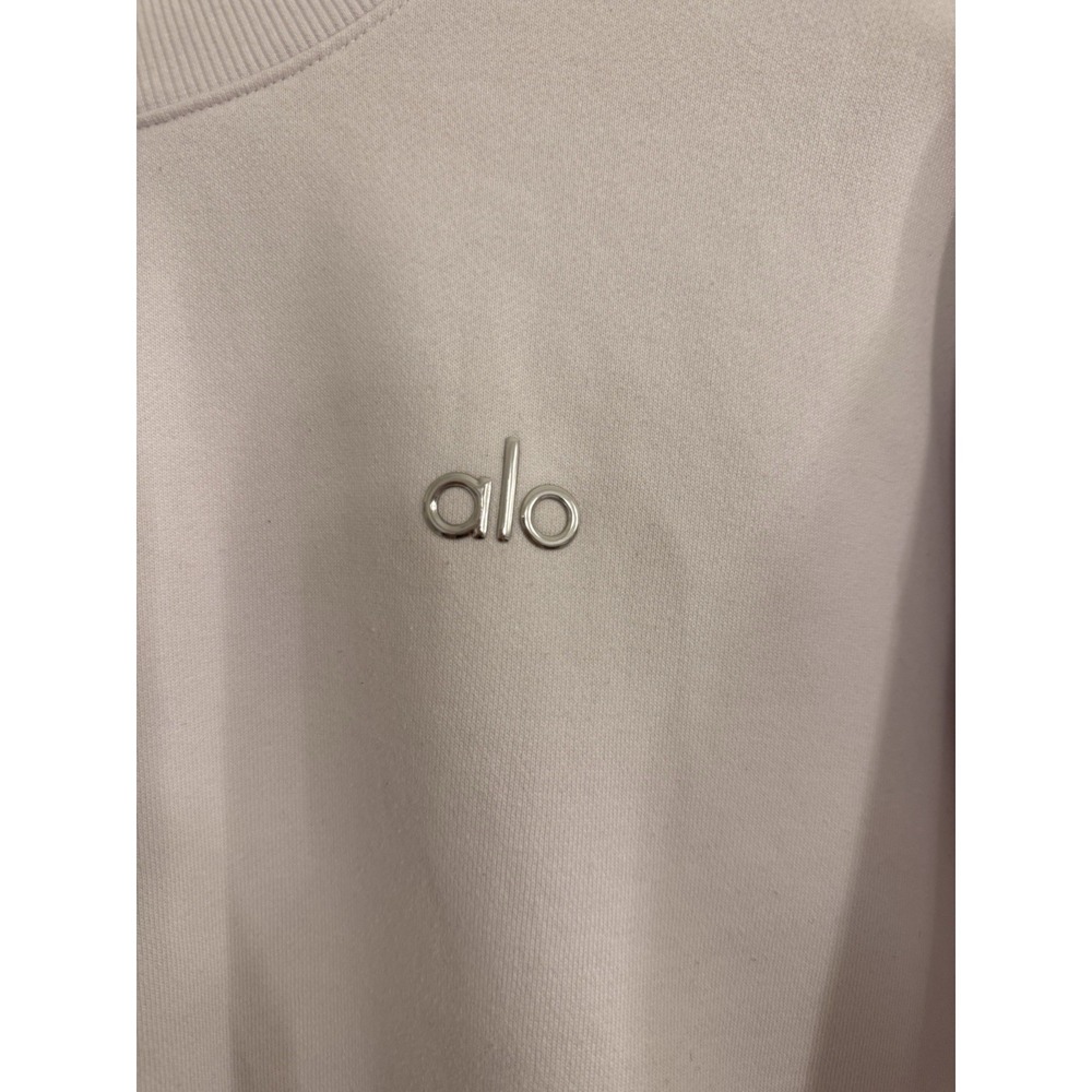 Alo Yoga Cropped Accolade Crewneck Sweatshirt White Size Medium - Picture 7 of 14